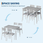 Dining Table for 4, Small Table and Chairs Set of 4, Square Dinette Set for 4, Dinner Table Set, 5 Piece Kitchen & Dining Room Sets for Small Space, Apartment (White, Dining Table with 4 Chairs)