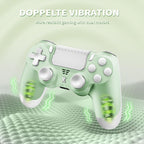 Puiseno Wireless Controller for PS-4, Dual Vibration Game Joystick/Motion Sensing/Touchpad/Speaker/3.5mm Audio Jack Headphone, Upgraded Six-Axis Sensor, Compatible with PS4/Slim/Pro Console/PC (green)