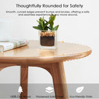 100% Solid Oak Wood Side Table, Multifunctional Nightstand, Round Stool, Accent Table for Living Room, Bedroom, Balcony | Easy to Assemble, Stable Frame for Small Spaces (Natural, 2 Sets)