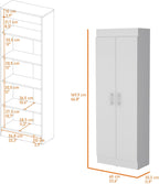 67" Tall Kitchen Pantry Cabinet with Storage,2-Door Wooden Cupboard Credenza Bufffet Cabinet Freestanding Kitchen Hutch for Living Room, Dining Room,White