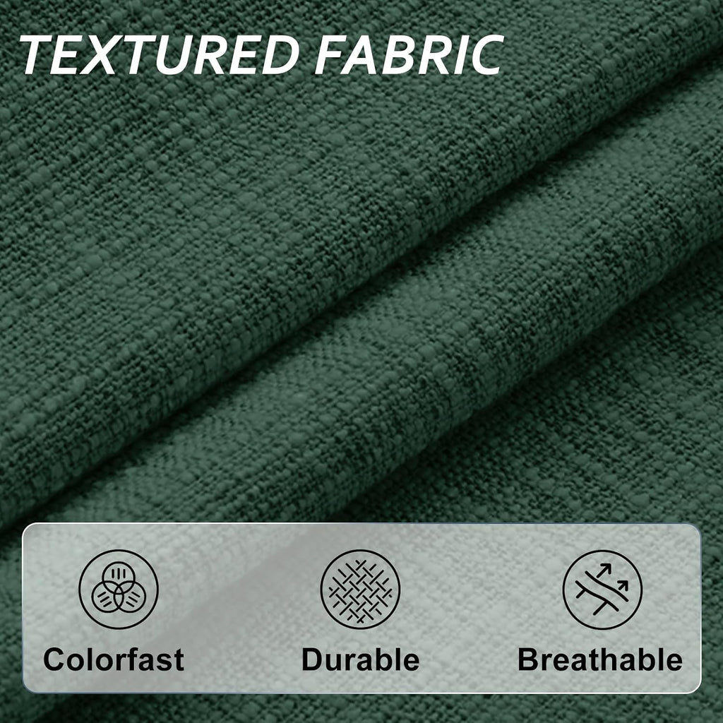 Basic Beyond Chair Cushions for Dining Chairs with Ties and Removable Cover, 2" Thick Seat Cushions for Kitchen Chairs, Set of 4, 17" x 16", Forest Green