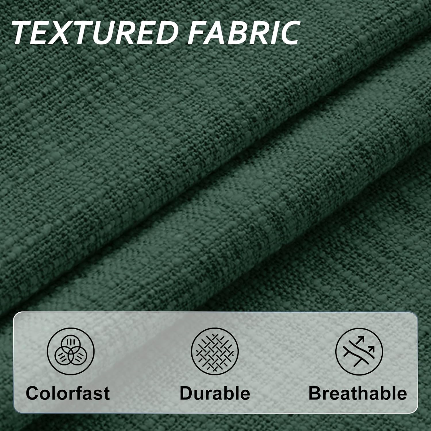 Basic Beyond Chair Cushions for Dining Chairs with Ties and Removable Cover, 2" Thick Seat Cushions for Kitchen Chairs, Set of 4, 17" x 16", Forest Green