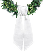 Wreath Sash for Front Door White Seersucker Wreath Satin Sash Burlap Garland Ribbon Accessories for Wreath Yard Doorway Indoor Outdoor Bow Bridal Shower Home Decor,5.1 x 54.3