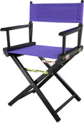 Casual Home 200-02/021-41 18" Black Frame-Purple Canvas Director Chair Classic Height, BlackFrame