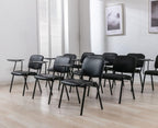 Shunzhi Waiting Room Chairs Set of 10 Stackable Conference Room Chairs Mesh Office Guest Chair Reception Chair with Tablet Arm for Breakroom/Lobby/Events/Church/School/Hall/Hotel,Black,10PCS