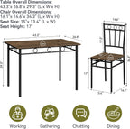 5 Piece Dining Table Set, Wood Kitchen Table and Chairs for Small Space,Breakfast Nook,Easy Assembly,Brown