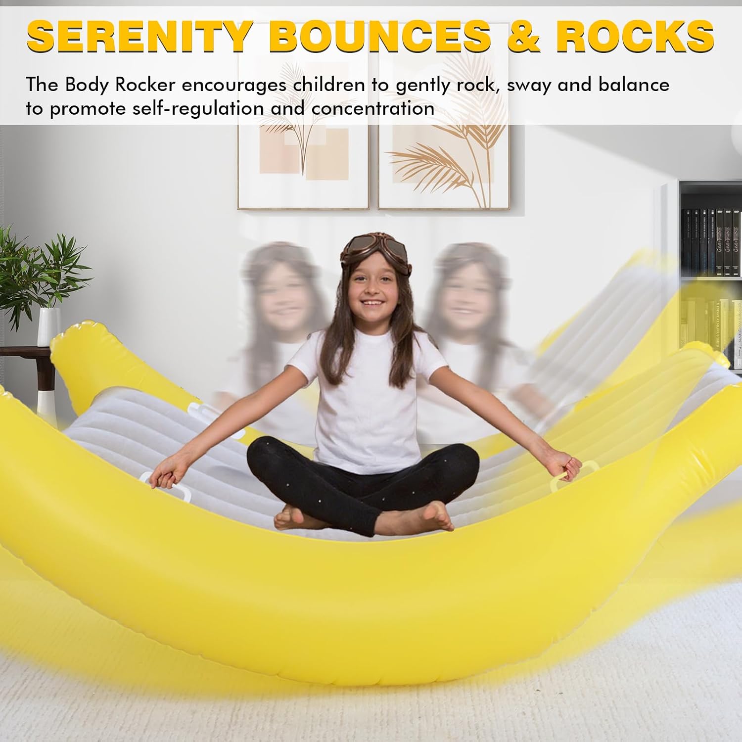 Wdmiya New Upgraded Sensory Chair for Kids, Sensory Room Children Rocking Chair, Air Cloud Inflatable Sensory Chair, Autism Sensory Products Training, Crash Pads for Toddler Old Boy Girl Gifts