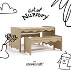 Storkcraft Casablanca Montessori Indoor Kids Table & Bench Set – Premium Kids Activity Table and Bench Set, Toddler Furniture for Crafts and Snack Time, Durable & Easy-to-Clean Surface (Driftwood)