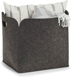 Zeller 14369 High, Felt Storage Basket – Anthracite, felt, charcoal, 36 x 28 x 36 cm