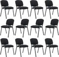 Giantex 12-Pack Conference Chair Set - Stackable Guest Chair with Metal Frame, Padded Cushion, Stacking Reception Chair, Lobby Chairs Set of 12, Stackable Chairs, Office Waiting Room Chair, Black