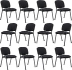 Giantex 12-Pack Conference Chair Set - Stackable Guest Chair with Metal Frame, Padded Cushion, Stacking Reception Chair, Lobby Chairs Set of 12, Stackable Chairs, Office Waiting Room Chair, Black