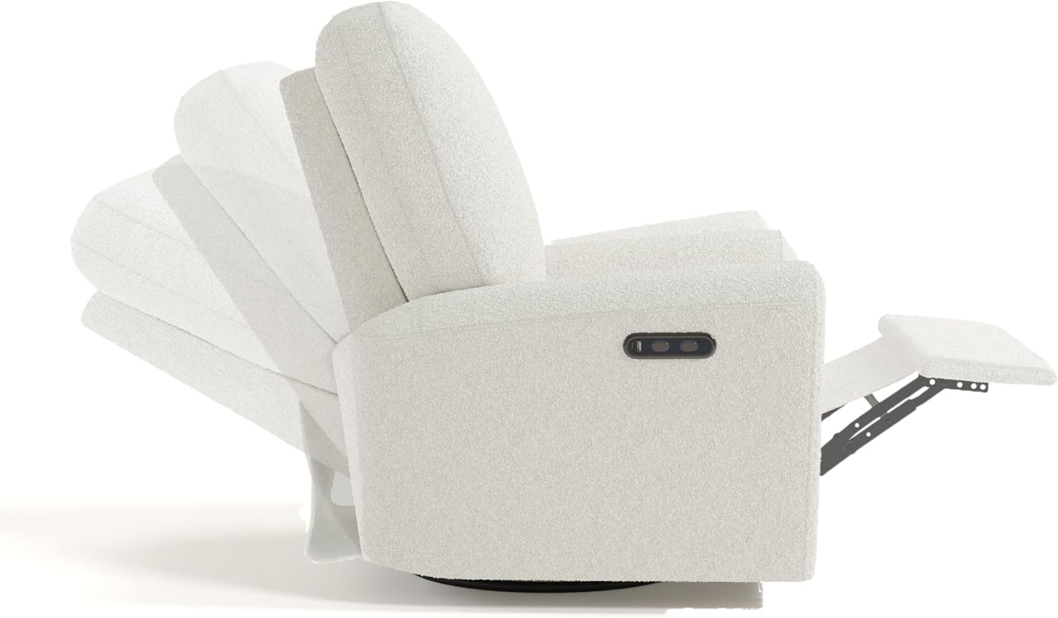 Storkcraft Sorrento Deluxe Power Recliner Swivel Glider – Premium Electronic Nursery Rocking Chair, Oeko-TEX 100 Certified, Includes Dual-USB Charging Port with USB-A & USB-C (Ivory Boucle)
