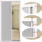 MYshade Custom Size Interior Accordion Folding Door, Aluminum Frame with Heat-Insulating Cellular Fabric, No-Drill Room Divider for Bedroom, Bathroom, Closet（White）