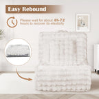 Bean Bag Chair for Adults, Giant Bean Bag Sofa with Soft Pillow, Comfy Faux Fur Fireside Beanbags with Handle for Living Room, Bedroom, Apartment, Bubble White