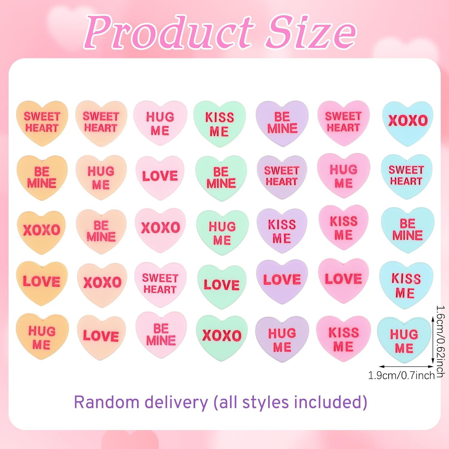 WinnerWhy 100 Pcs Conversation Hearts Vase Filler Resin for Candle Filler Candle Holder Floating Candles Candy Heart Centerpiece for Wedding Decor Macaron Color