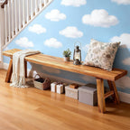 Reclaimed Elm Rustic Entry Way Benches Seat-Farmhouse Indoor Solid Wooden Noodle Bench,Maximum Load 880IB,Handcraft for Entryway Bedroom/Living Room/Dining Room