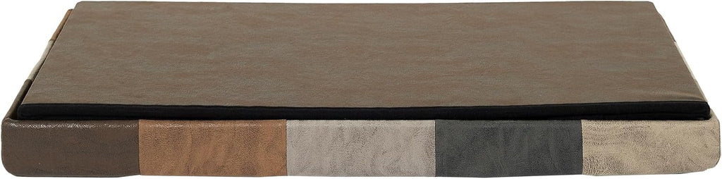 HOME DECO FACTORY, HD7666, Patchwork PU M2, Bistro Indus Furniture, Folding Chest and Bench, 76x38x38cm, Seat Height 38cm, Brown