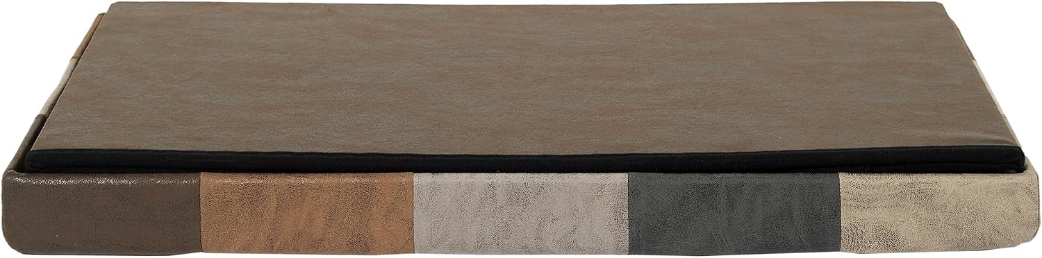 HOME DECO FACTORY, HD7666, Patchwork PU M2, Bistro Indus Furniture, Folding Chest and Bench, 76x38x38cm, Seat Height 38cm, Brown