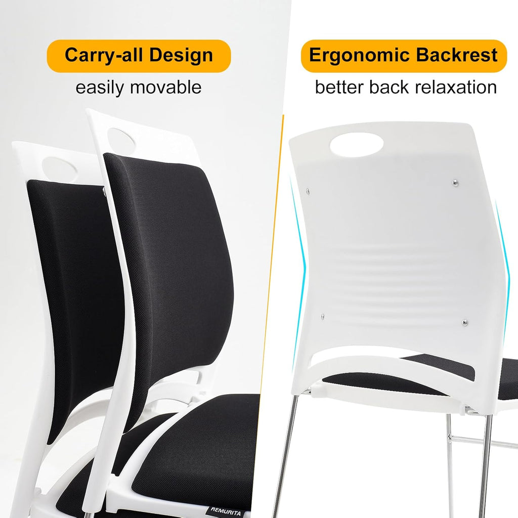 20 Pack Stacking Chairs with Padded Seat 1102 lbs Stackable Office Guest Chairs with Metal Sled Base Lobby Waiting Reception Chair for Cafeteria Library Church Banquet Halls Training Room