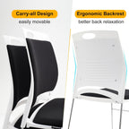 20 Pack Stacking Chairs with Padded Seat 1102 lbs Stackable Office Guest Chairs with Metal Sled Base Lobby Waiting Reception Chair for Cafeteria Library Church Banquet Halls Training Room