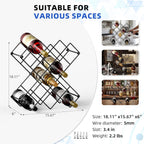 Wine Racks Countertop - 13 Bottles Wine Bottle Holder - 5 Tier Metal Small Wine Rack for Cabinet, Pantry,Kitchen,Bar (Black)