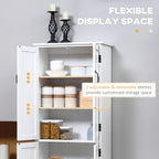Farmhouse Kitchen Pantry, 48.5 Inch Floor Storage Cabinet, Cupboard Organizer, White