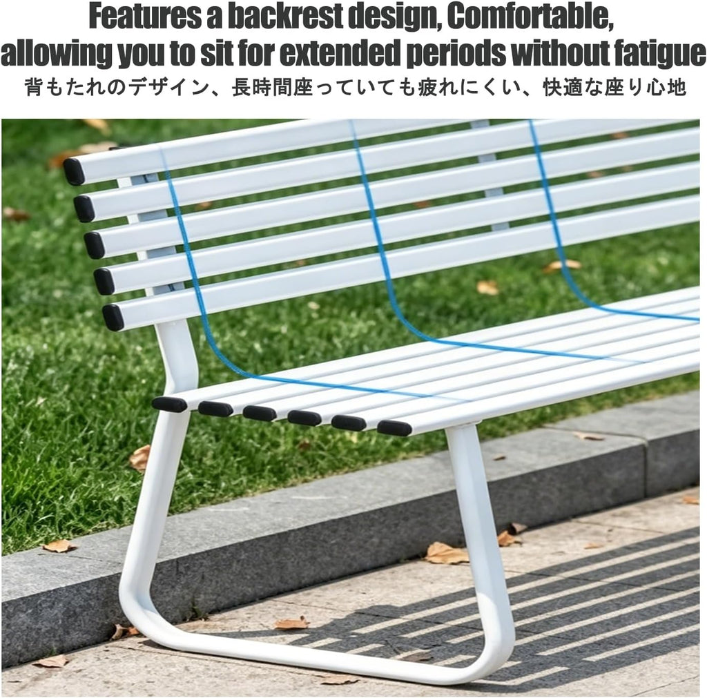 Outdoor Benches Weatherproof, Porch Benches Outdoor, It Features Strong Load Bearing Capacity and is Suitable for Porches, Lawns, Gardens, and Courtyards.(Blue,with Backrest)