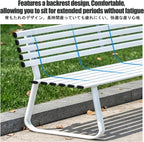 Outdoor Benches Weatherproof, Porch Benches Outdoor, It Features Strong Load Bearing Capacity and is Suitable for Porches, Lawns, Gardens, and Courtyards.(Blue,with Backrest)