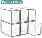 6 Tea Bag Organizer and Storage, Acrylic Tea Bag Holder Organizer, Plastic Tea Drawer Container for Cabinet