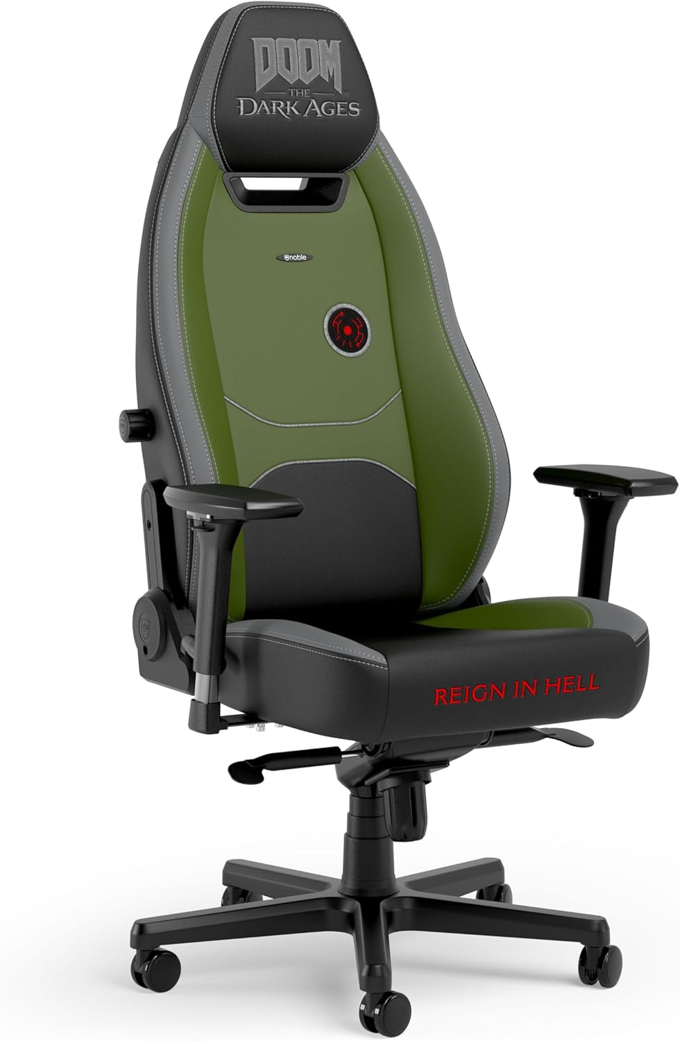 noblechairs Legend Gaming Chair – Doom: The Dark Ages Edition – Premium PU Leather, Adjustable Ergonomics, Lumbar Support, 4D Armrests – Officially Licensed Bethesda Collectible