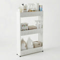 Lavish Home 3 Tier Shelf Rolling Cart - Narrow-Space Kitchen or Bathroom Shelf Organizer Cart - Slim Slide-Out Storage Shelves for Kitchen, Bathroom, Laundry and Pantry