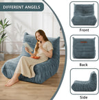 Bean Bag Chair for Adults, Giant Bean Bag Sofa Oversized Beanbag Chairs, Fireside Bean Bag Couch with High Density Sponge Filled Large Bean Bags Chair for Apartment Living Room Bedroom, Blue Grey