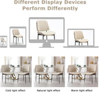 BV Dining Chairs Set of 4, Mid Century Modern Walnut Bentwood Side Chairs with PU Leather and Metal Legs, Retro Armless Accent Seating for Kitchen Dining Room (Beige)