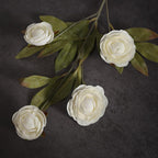 VIERENA 6 PCS Artificial Ranunculus Branches for Vase - 27" Fake Silk Persian Buttercup Stems Look Real Faux Flowers for DIY Bouquet, Table Centerpieces, Farmhouse, Home Decor (Cream)