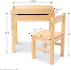 Melissa & Doug Wooden Lift-Top Desk & Chair - Honey