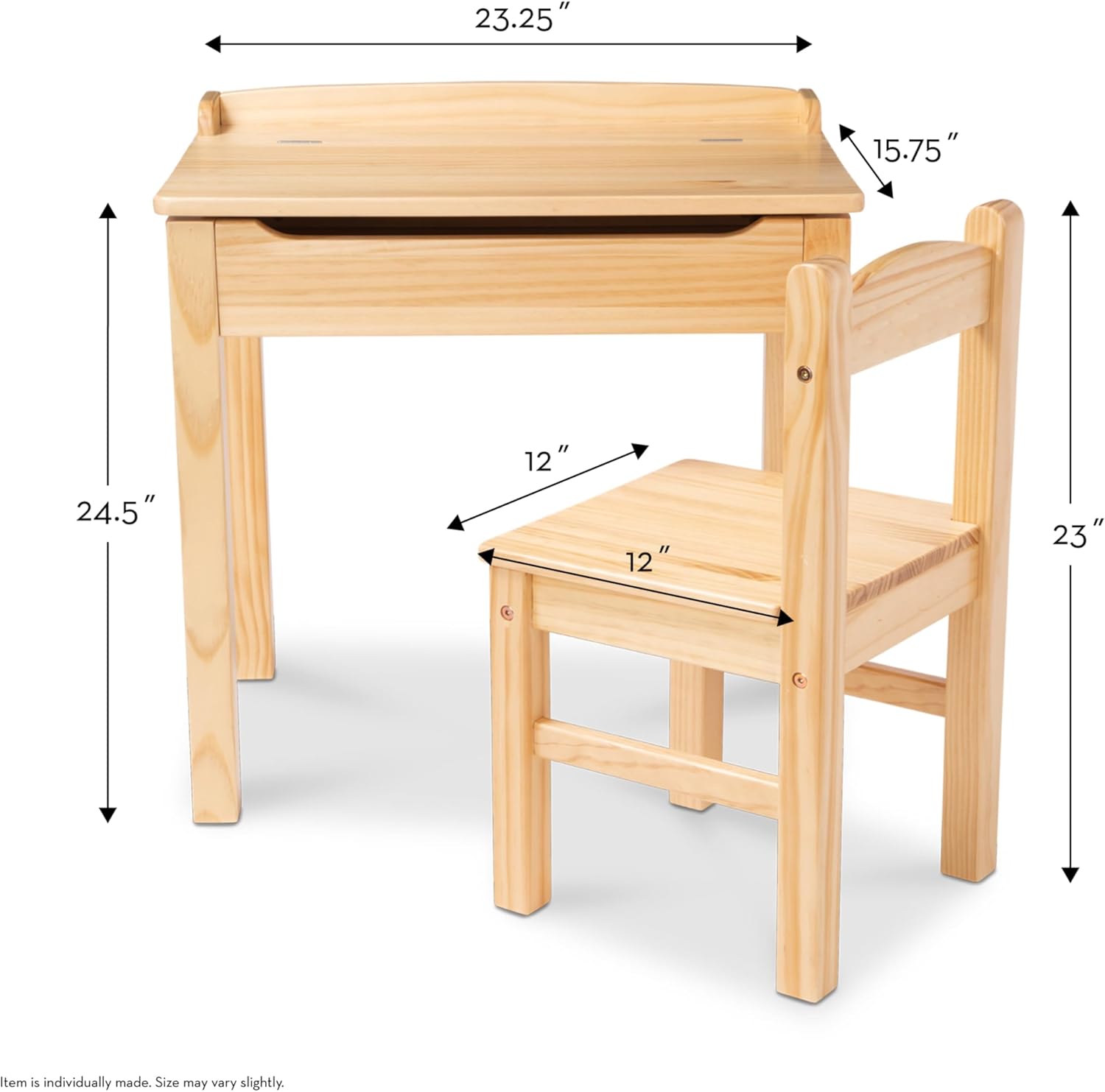 Melissa & Doug Wooden Lift-Top Desk & Chair - Honey