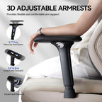 EMIAH Ergonomic Office Chair with Foot Rest Reclining Office Chair with Adjustable Arms and Headrest High Back Gaming Chair with Lumbar Support, PU Leather(Beige)