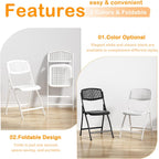 Ytaoka Folding Chair White Foldable Chair with Breathable Mesh Seat and Sturdy Metal Frame for Indoor and Outdoor Party Events Wedding Patio Dining, 1-Pack