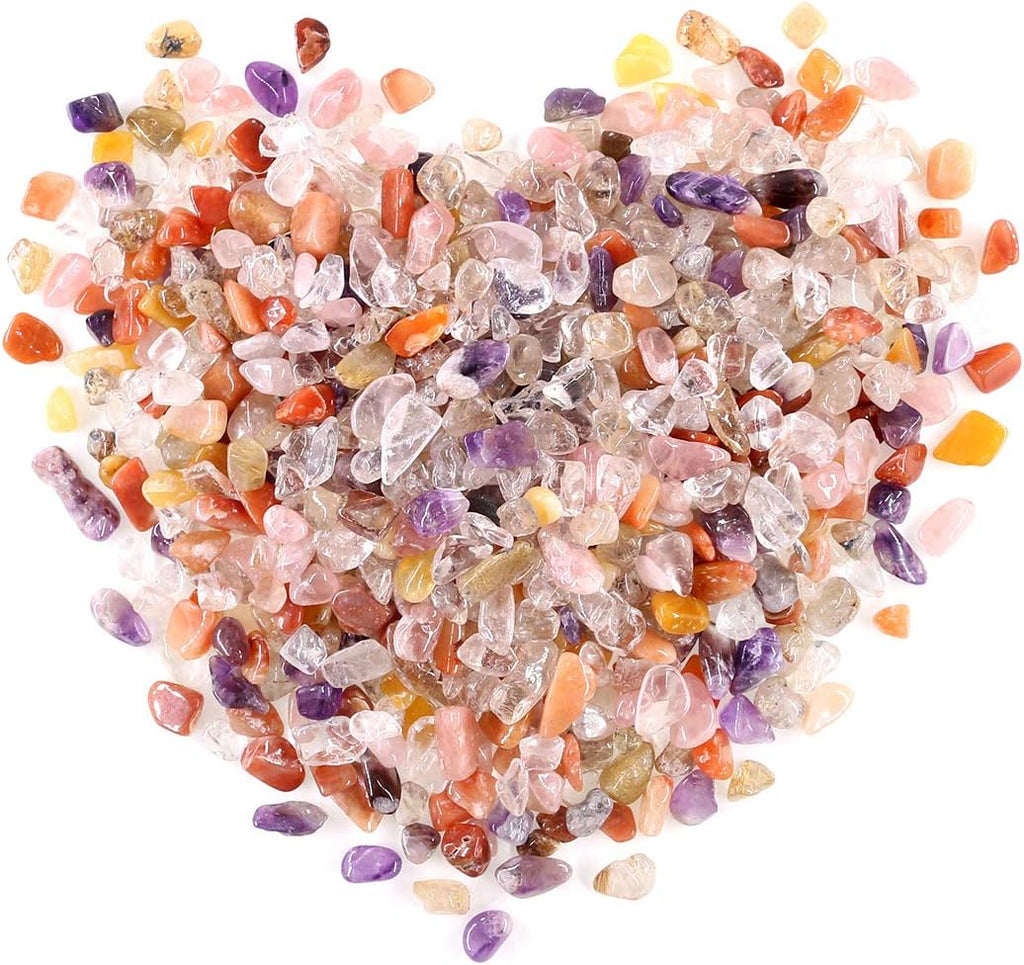 Swpeet 1.1 Pound Small Tumbled Chips Stone Gemstone Chips Crushed Pieces Irregular Shaped Stones Crystal Chips Stone Perfect for Jewelry Making Home Decoration