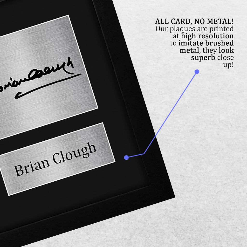 HWC Trading Brian Clough Nottingham Forest Gifts Printed Signed Autograph Picture for Soccer Fans and Supporters - US Letter Framed (ID-007475)