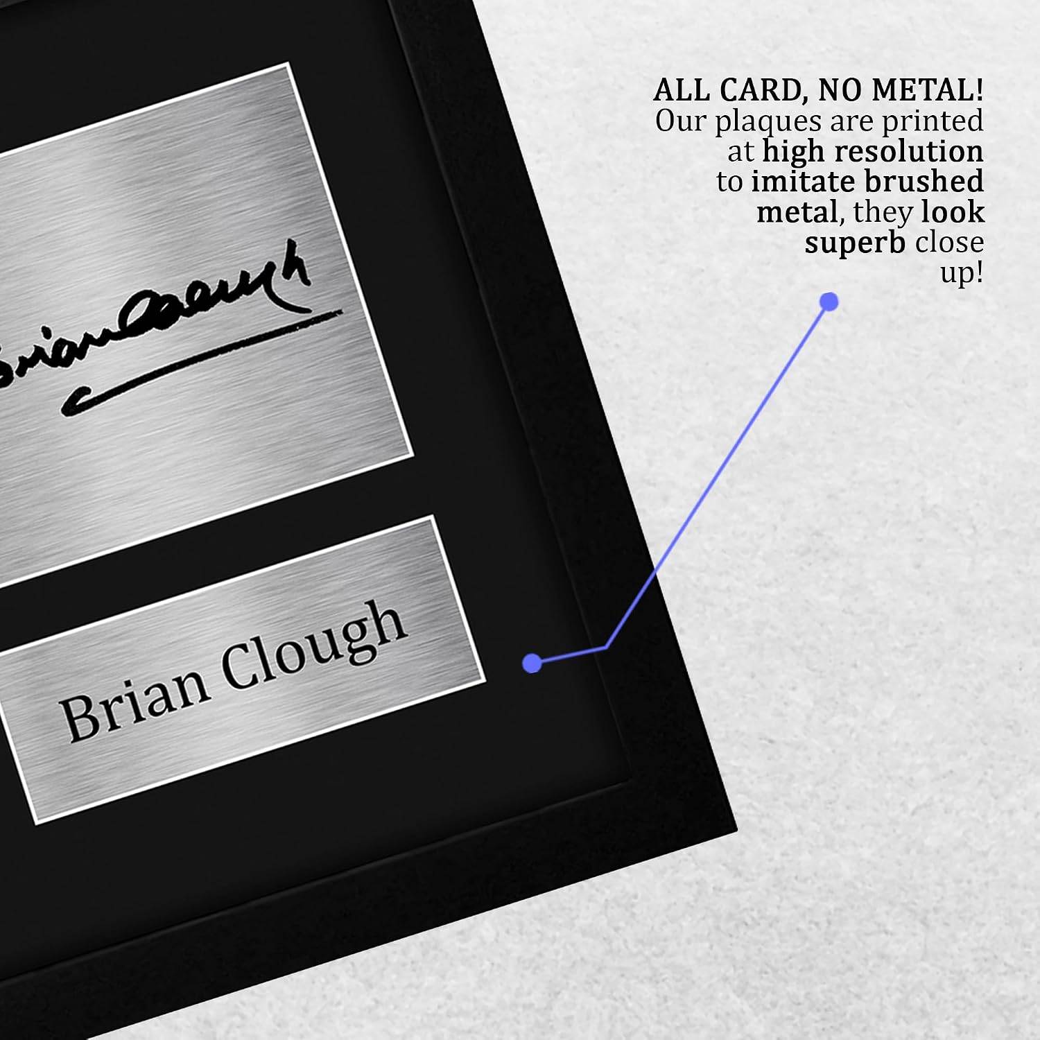 HWC Trading Brian Clough Nottingham Forest Gifts Printed Signed Autograph Picture for Soccer Fans and Supporters - US Letter Framed (ID-007475)