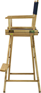 Casual Home Director's Chair ,Natural Frame/Navy Canvas,30" - Bar Height