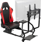 VIVO Racing Simulator Cockpit with TV Mount, Wheel Stand, Gear Mount, Chair and Frame Only, Fits Logitech, Thrustmaster, Fanatec, Compatible with Xbox One, PlayStation, VESA 400x400, STAND-KIT-RACE1B