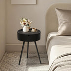 Nightstand, Modern Side Table Bedroom with Storage, Small End Bedside Table with Drawer for Living Room, Office, Dorm Small Spaces (Black)