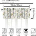 Vintage Plant Valance Curtains,Retro Wildflower Green Leaf Ferns Print for Farmhouse Kitchen Bathroom Laundry Living Room Deco 54" W x 18" L Inch