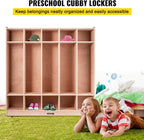 VEVOR 5-Section Classroom Coat Locker, 10 Cubbies for Daycare, Classroom Cubbies with 4 Casters & 5 Hooks, Daycare Furniture for Home, School, Nursery, Kindergarten