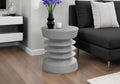 Round Magnesium Oxide Accent Side Table, 24.75" H Modern Grey End Table, Indoor & Outdoor Versatile Nightstand for Living Room Bedroom Patio