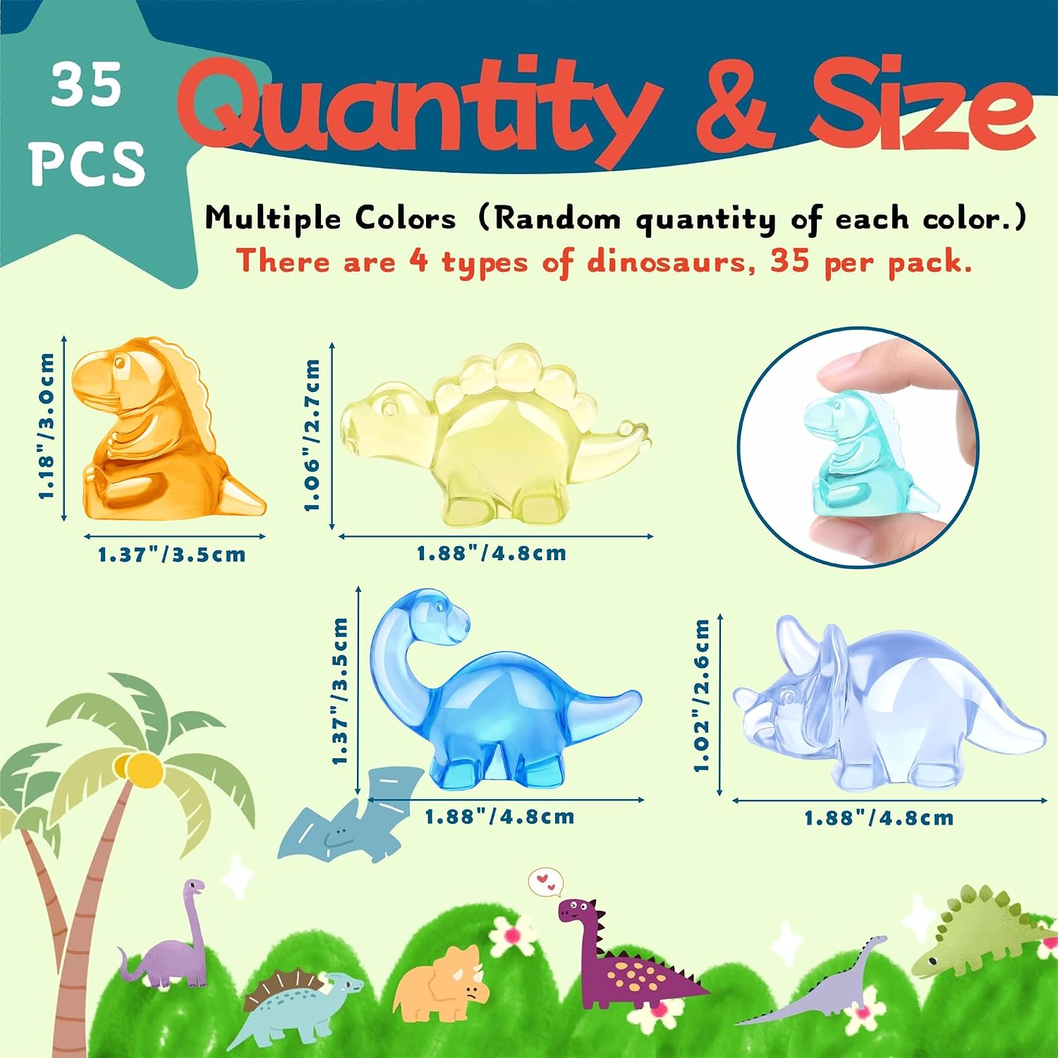 YATOJUZI Mini Dinosaur Figures Easter Egg Fillers Resin Animals to Hide Cute Trinkets Tiny Small Plastic Dinosaurs Figurines in Bulk Wholesale for Vase Fillers Party Favors Centerpiece Decorations