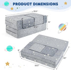 Costzon Modular Kids Play Couch Set, Glow in the Dark 2 Seat Toddler Chair, Fold Out Children Sofa Couch, Bedroom Playroom Furniture for Toddlers, Convertible Foam and Floor Cushion for Boys Girls