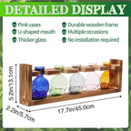 Plant Terrarium Propagation Stations Halloween Skull Planter Vase Skulls Decor with Wooden Stand Gife for Father - 5 Vases